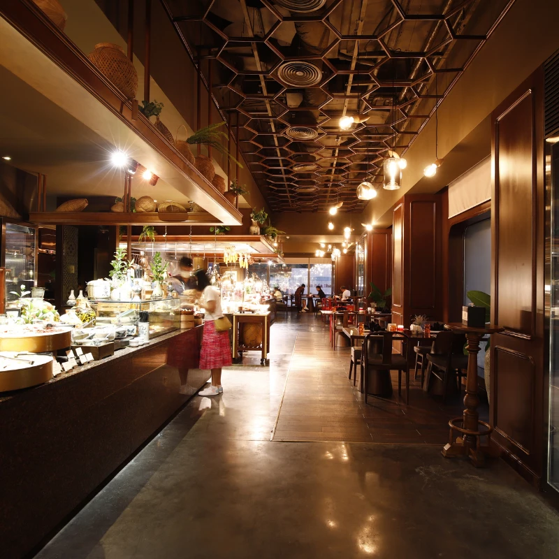 Custom-built bar in a Houston restaurant